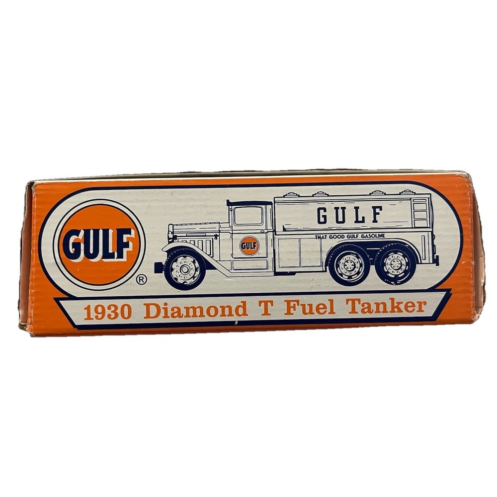 ERTL 1930 Diamond T Gulf Fuel Tanker-Die-Cast Metal‎ Coin Bank-Vintage 1994-NIB